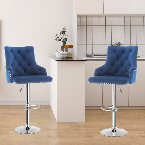 Navy blue deals counter height chairs